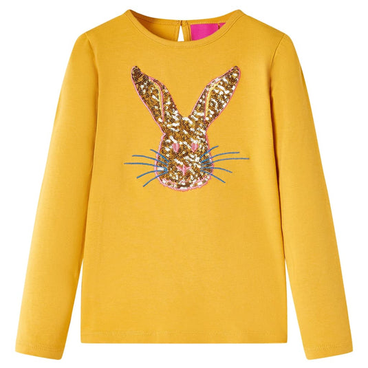 Vidaxl kindershirt met lange mouwen 128 okerkleurig