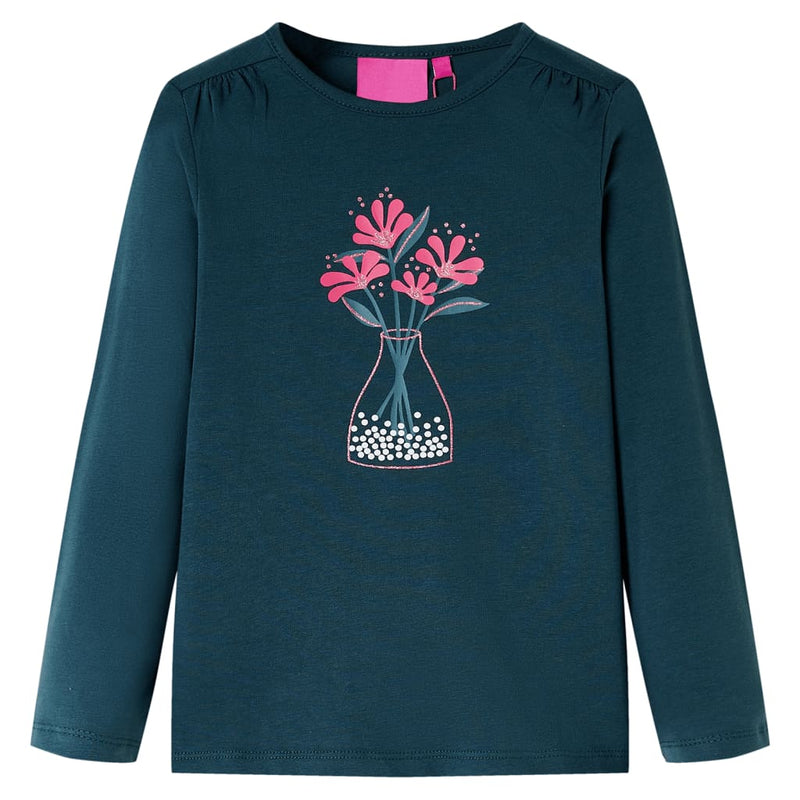 Load image into Gallery viewer, Vidaxl kindershirt met lange mouwen 116 donkergroen
