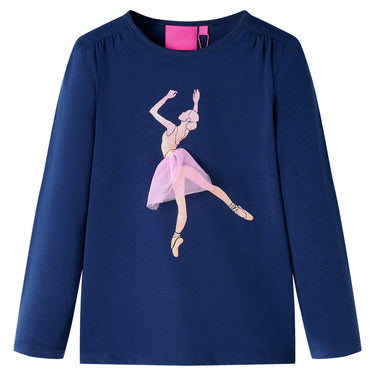 Vidaxl kindershirt met lange mouwen 104 marineblauw