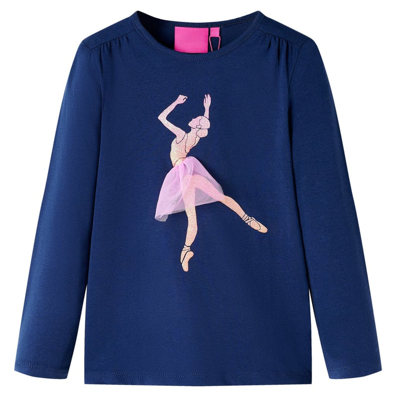Load image into Gallery viewer, Vidaxl kindershirt met lange mouwen 104 marineblauw
