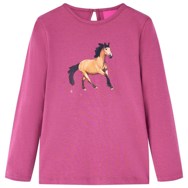 Vidaxl kindershirt met lange mouwen 92 frambooskleurig