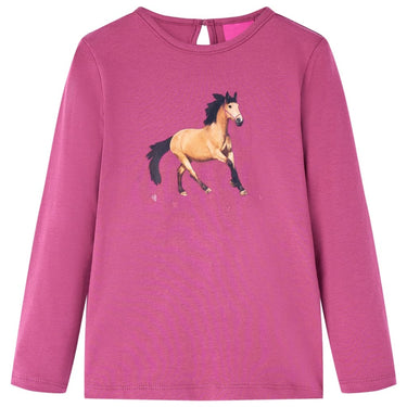 Vidaxl kindershirt met lange mouwen 140 frambooskleurig