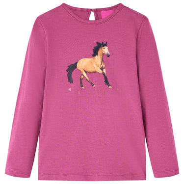 Vidaxl kindershirt met lange mouwen 116 frambooskleurig