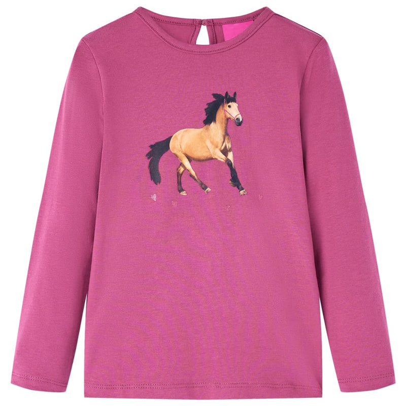 Load image into Gallery viewer, VidaXL Kindershirt met lange mouwen 140 frambooskleurig
