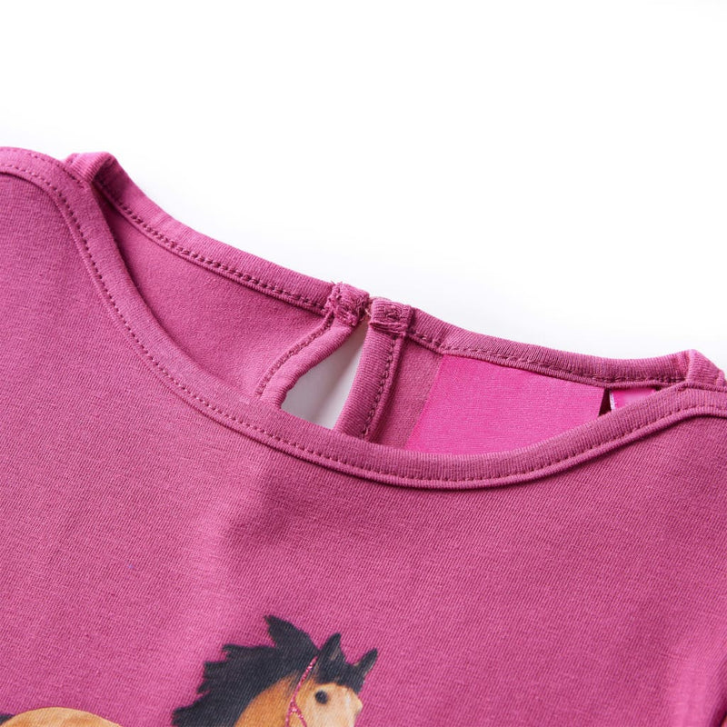 Load image into Gallery viewer, VidaXL Kindershirt met lange mouwen 140 frambooskleurig
