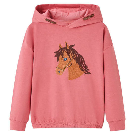 Vidaxl kindertrui met capuchon 116 oudroze