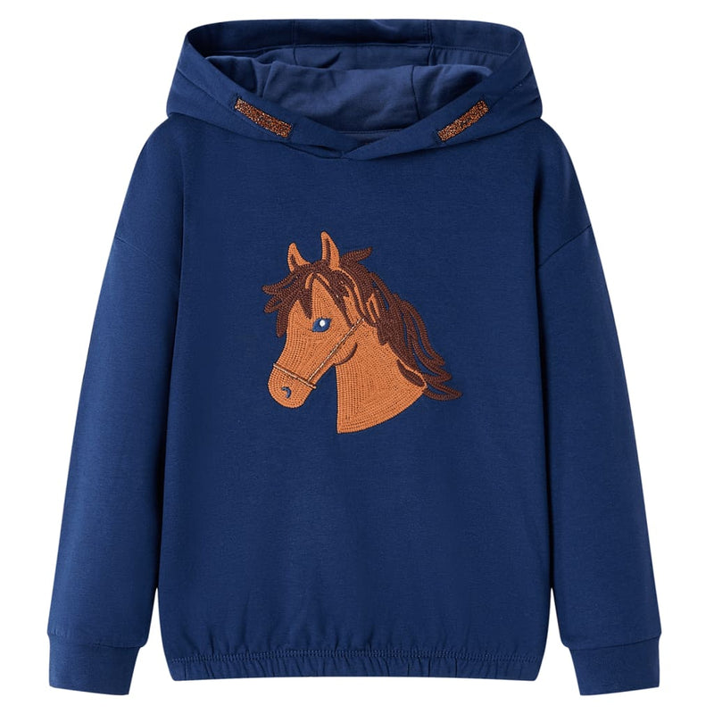 Load image into Gallery viewer, VidaXL Kindertrui met capuchon 128 marineblauw
