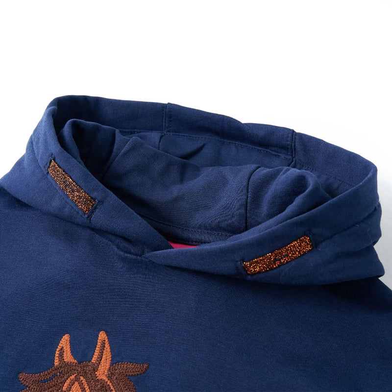 Load image into Gallery viewer, VidaXL Kindertrui met capuchon 128 marineblauw
