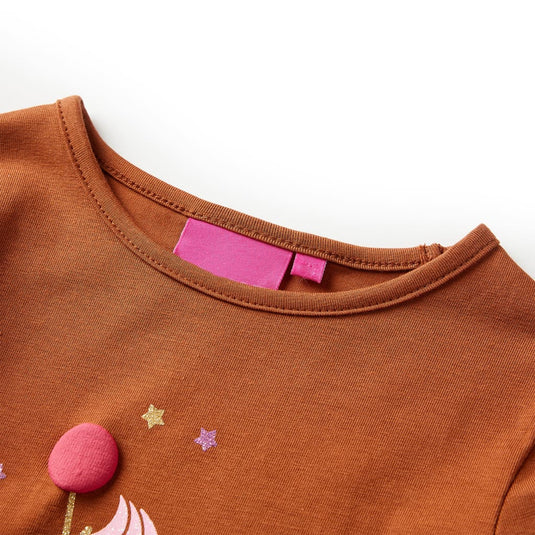 Vidaxl kindershirt met lange mouwen 104 cognackleurig