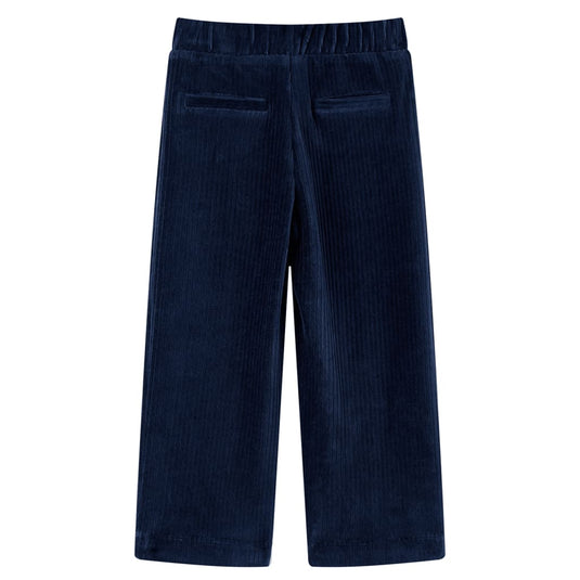 Vidaxl kinderbroek 128 ribfluweel marineblauw