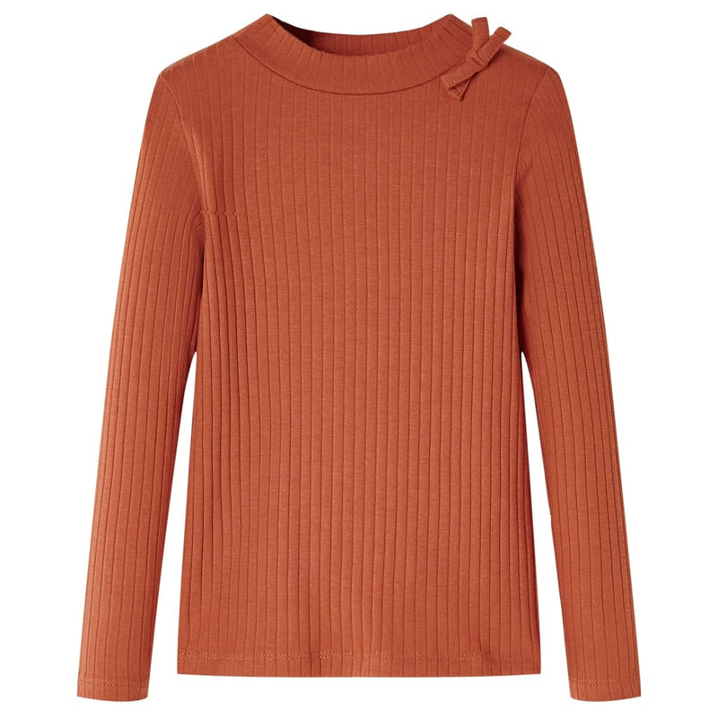 Load image into Gallery viewer, VidaXL Kindershirt met lange mouwen 140 cognackleurig
