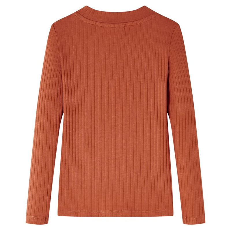 Load image into Gallery viewer, VidaXL Kindershirt met lange mouwen 140 cognackleurig
