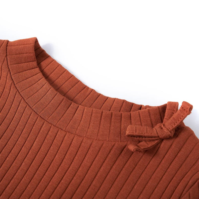 Load image into Gallery viewer, VidaXL Kindershirt met lange mouwen 140 cognackleurig
