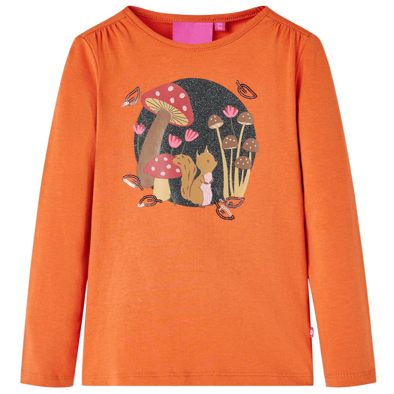 Load image into Gallery viewer, Vidaxl kindershirt met lange mouwen 116 oranjebruin
