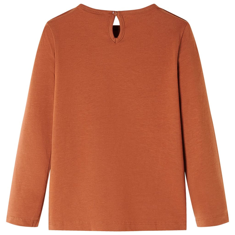 Load image into Gallery viewer, VidaXL Kindershirt met lange mouwen 92 cognackleurig
