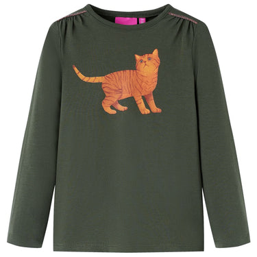 Vidaxl kindershirt met lange mouwen 116 kakikleurig