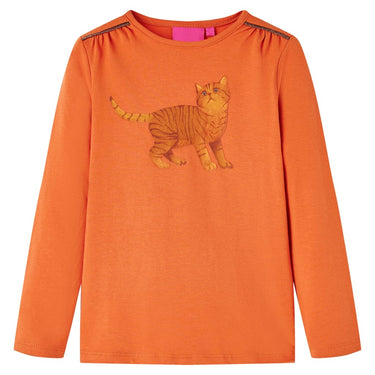 Vidaxl kindershirt met lange mouwen 92 oranjebruin