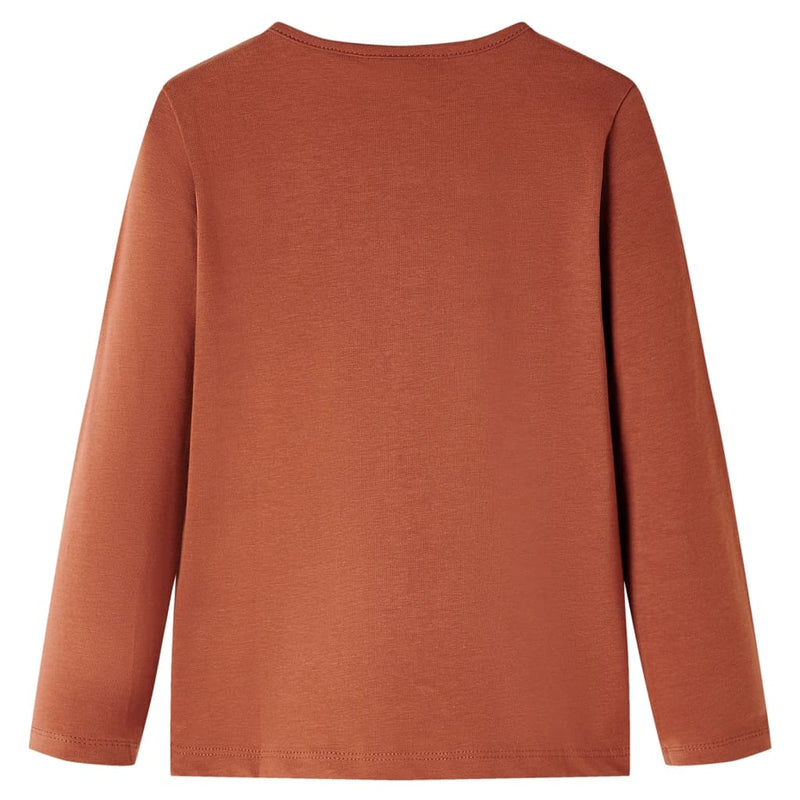 Load image into Gallery viewer, VidaXL Kindershirt met lange mouwen 92 cognackleurig
