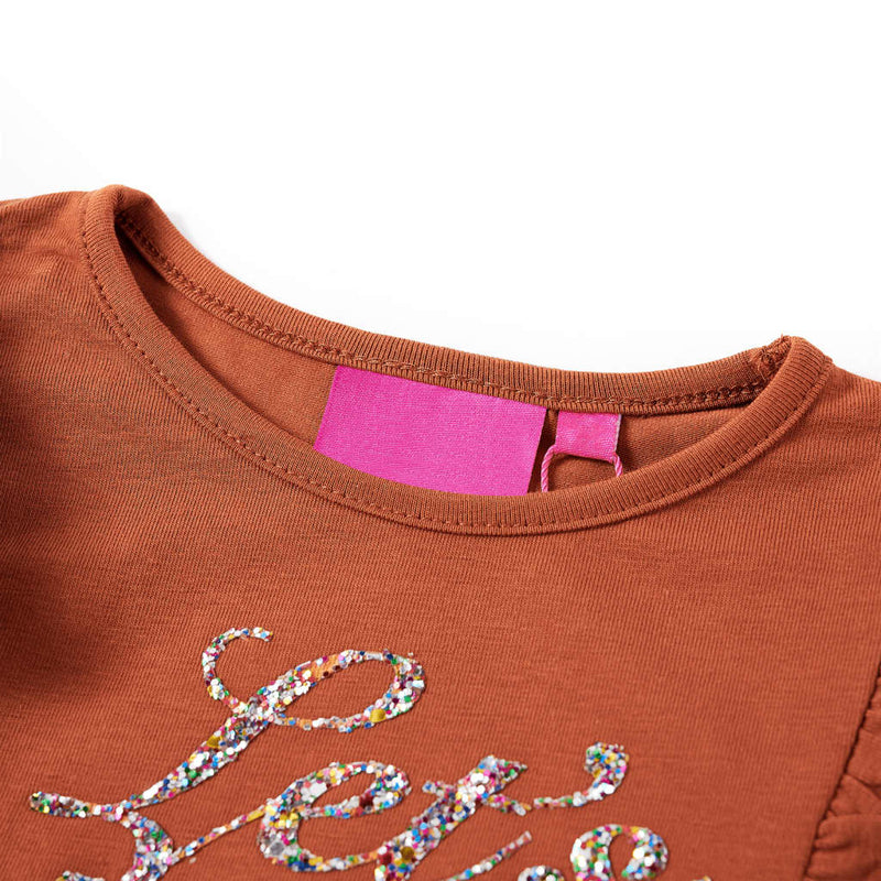 Load image into Gallery viewer, VidaXL Kindershirt met lange mouwen 92 cognackleurig

