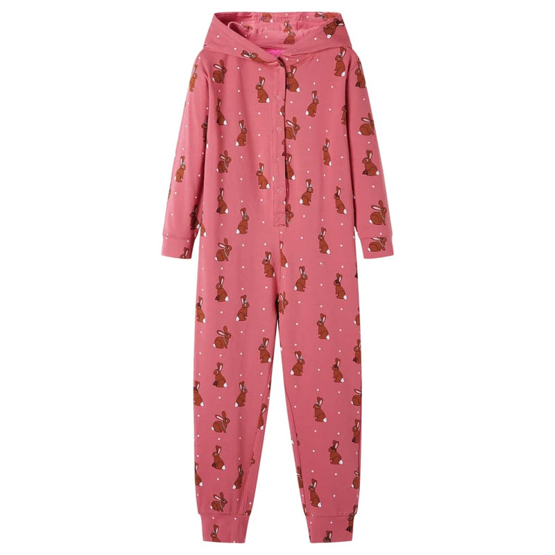 Load image into Gallery viewer, VidaXL Kinderonesie met capuchon 140 oudroze
