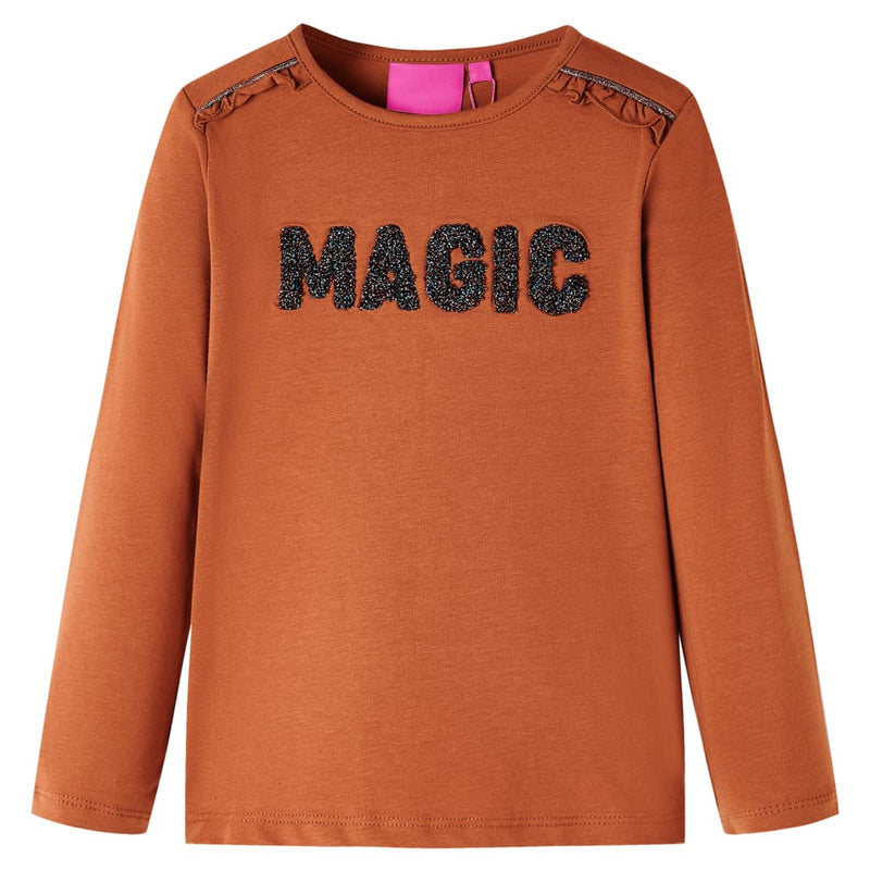 Load image into Gallery viewer, VidaXL Kindershirt met lange mouwen 116 cognackleurig
