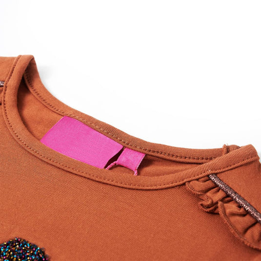VidaXL Kindershirt met lange mouwen 116 cognackleurig
