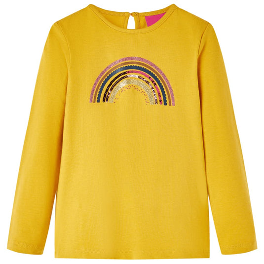 Vidaxl kindershirt met lange mouwen 140 okerkleurig