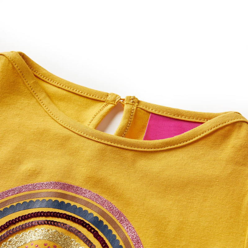 Load image into Gallery viewer, Vidaxl kindershirt met lange mouwen 140 okerkleurig
