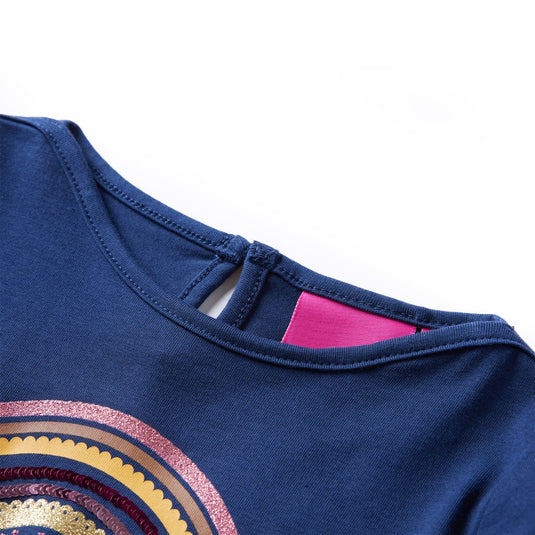 Vidaxl kindershirt met lange mouwen 128 marineblauw