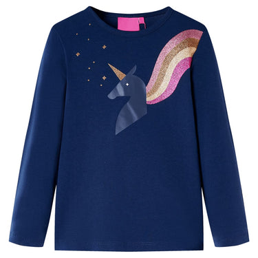 Vidaxl kindershirt met lange mouwen 128 marineblauw