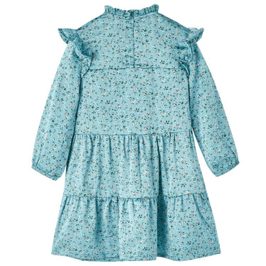 Vidaxl kinderjurk met lange mouwen 128 blauw