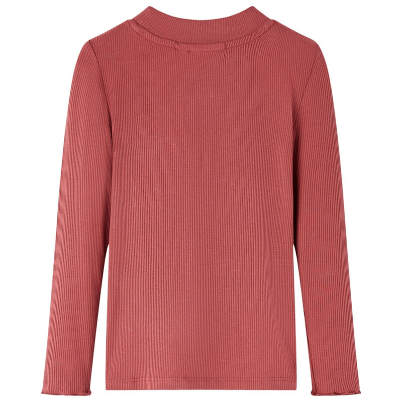 Load image into Gallery viewer, VidaXL Kindershirt met lange mouwen lage col 92 roodbruin
