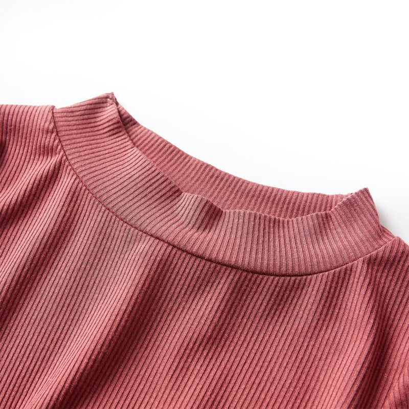 Load image into Gallery viewer, VidaXL Kindershirt met lange mouwen lage col 92 roodbruin
