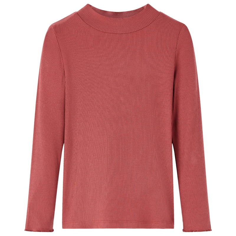 Load image into Gallery viewer, VidaXL Kindershirt met lange mouwen en lage col 140 roodbruin
