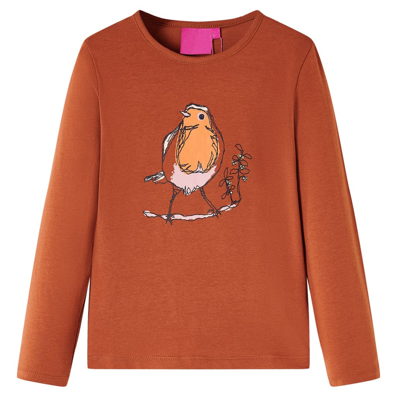 Load image into Gallery viewer, Vidaxl kindershirt met lange mouwen 104 cognackleurig
