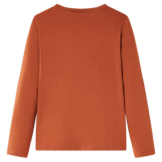 Vidaxl kindershirt met lange mouwen 140 cognackleurig