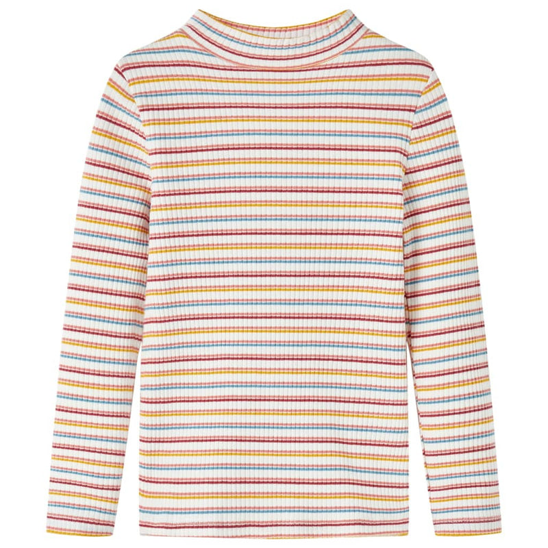 Load image into Gallery viewer, Vidaxl kindershirt met lange mouwen 128 gestreept ecru
