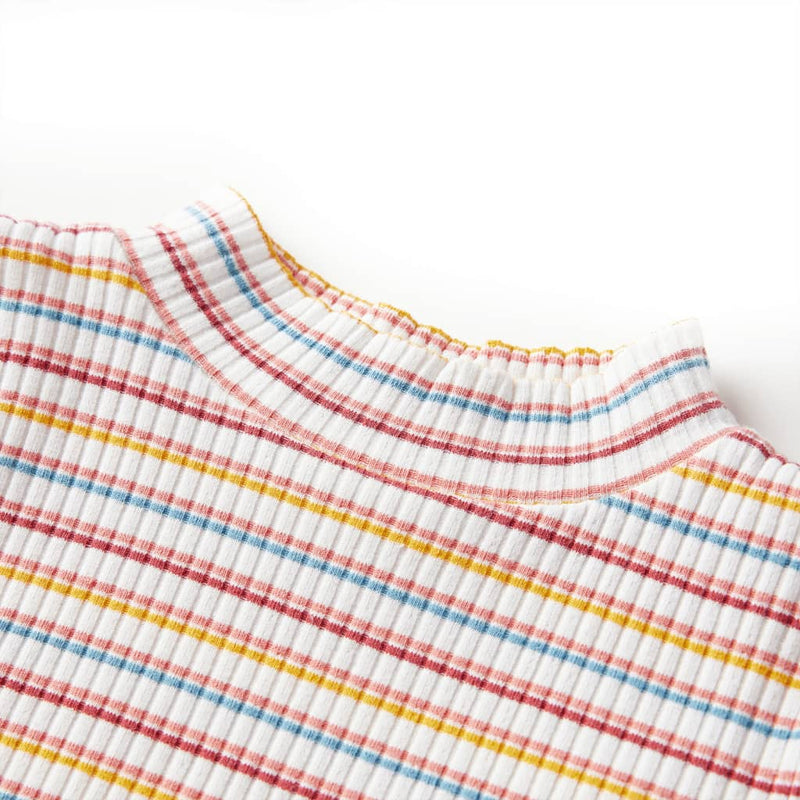 Load image into Gallery viewer, Vidaxl kindershirt met lange mouwen 128 gestreept ecru
