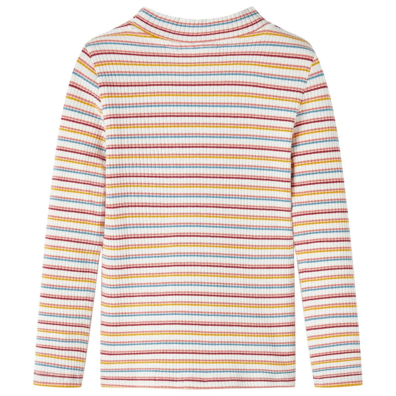 Load image into Gallery viewer, VidaXL Kindershirt met lange mouwen 140 gestreept ecru
