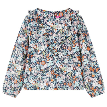 Vidaxl kindershirt met lange mouwen 128 donkerblauw