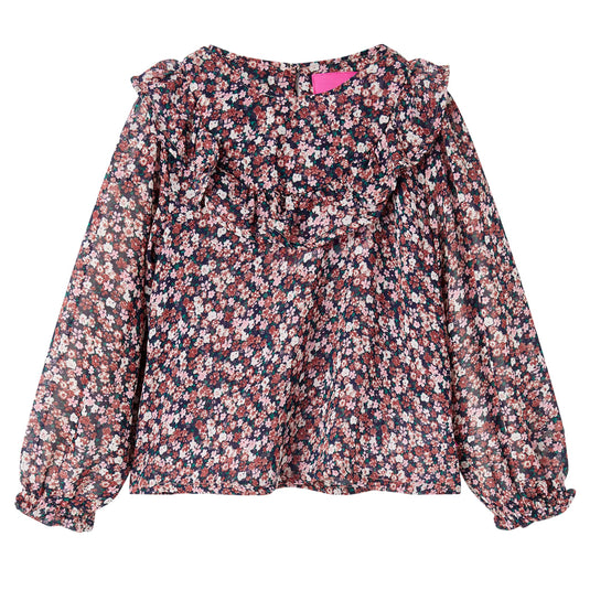 Vidaxl kindershirt met lange mouwen 128 donkerroze