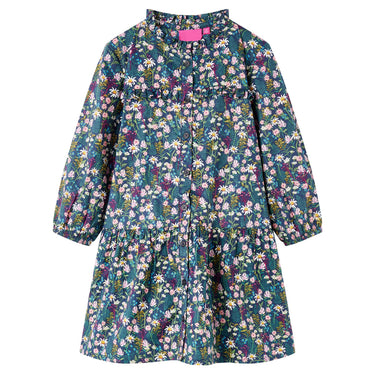 Vidaxl kinderjurk met lange mouwen 104 donkerblauw