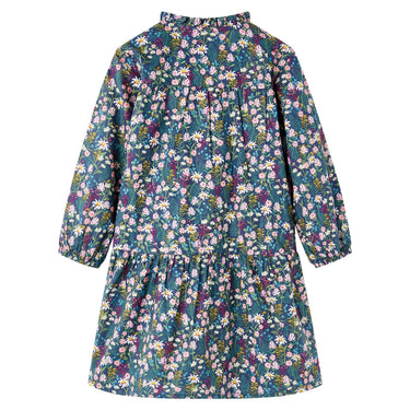 Vidaxl kinderjurk met lange mouwen 104 donkerblauw