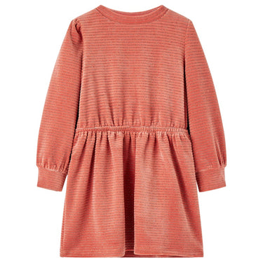 Vidaxl kinderjurk met lange mouwen 128 middelroze