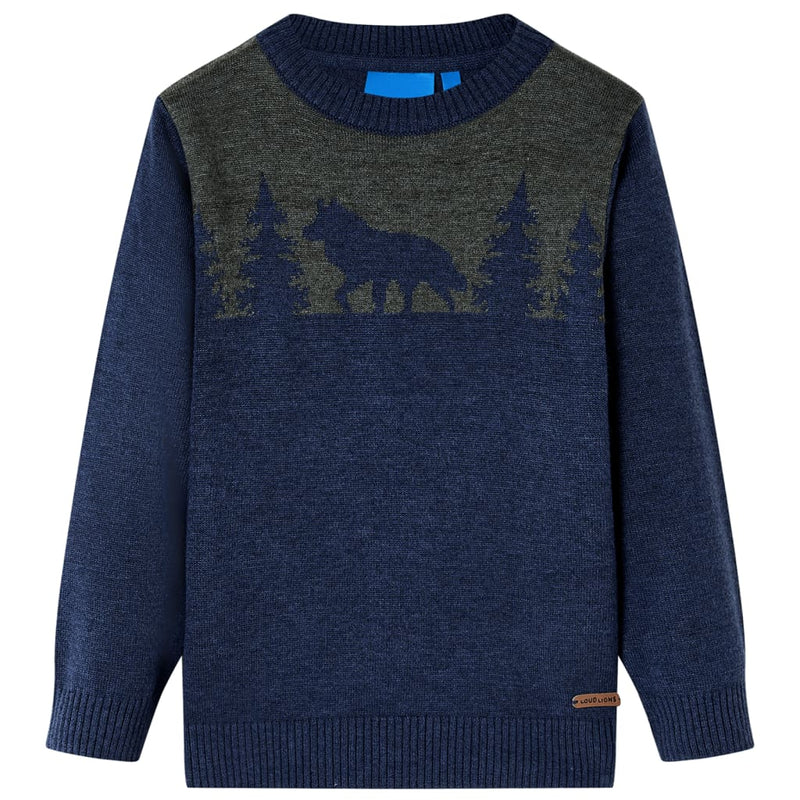 Load image into Gallery viewer, Vidaxl kindertrui gebreid 92 marineblauw
