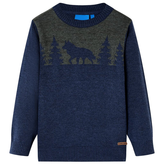 Vidaxl kindertrui gebreid 104 marineblauw