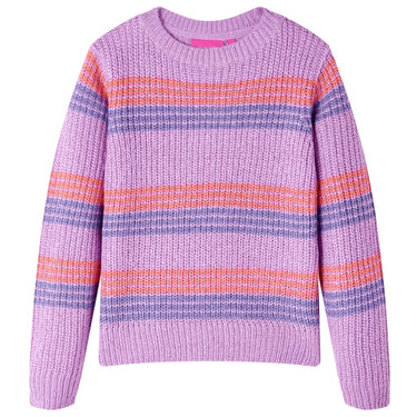 Vidaxl kindertrui gebreid met strepen 128 lila en roze