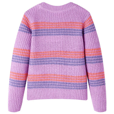 Vidaxl kindertrui gebreid met strepen 128 lila en roze