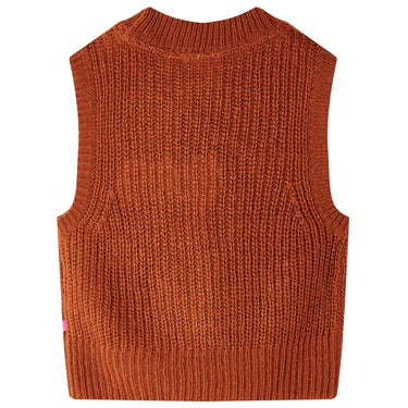 Vidaxl kinderspencer gebreid 92 cognackleurig
