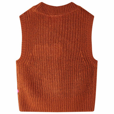 Vidaxl kinderspencer gebreid 104 cognackleurig